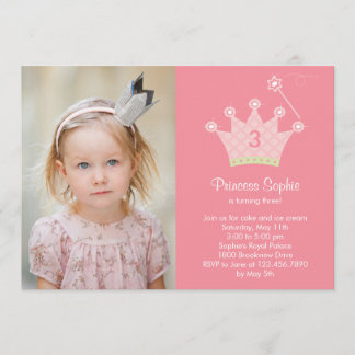 Princess Party Foto Geburtstag Einladung