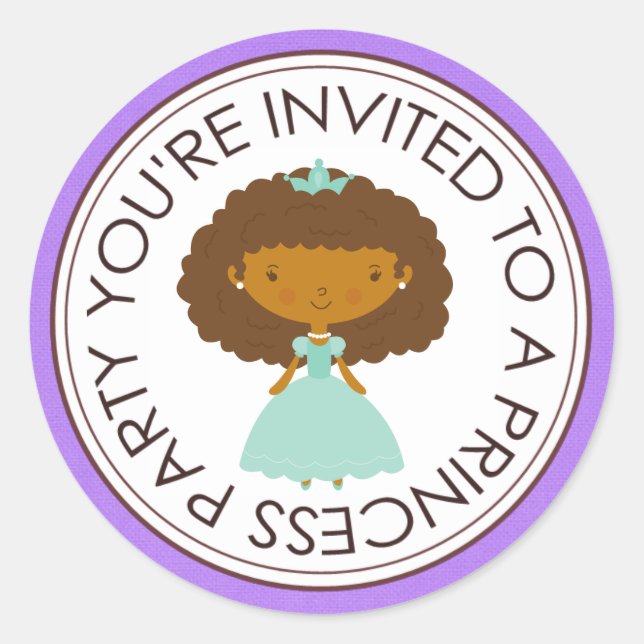 Princess Party Matching Envelope Stickers (Vorderseite)