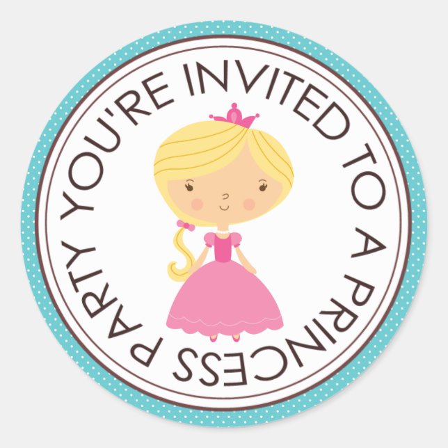Princess Party Matching Envelope Stickers (Vorderseite)