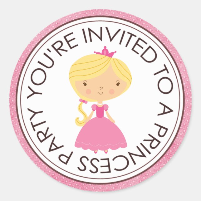 Princess Party Matching Envelope Stickers (Vorderseite)