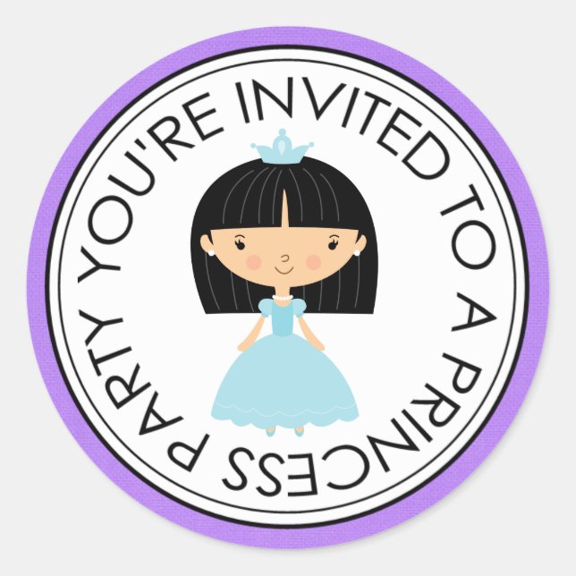 Princess Party Matching Envelope Stickers (Vorderseite)