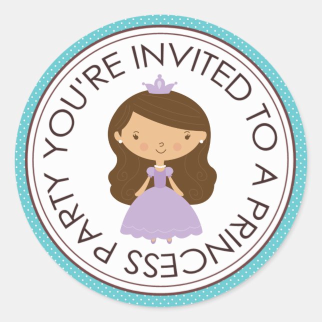 Princess Party Matching Envelope Stickers (Vorderseite)