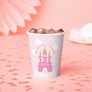 Princess Party Rosa und goldenes Schloss Pappbecher