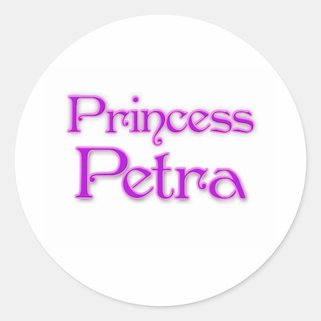Princess Petra Runder Aufkleber (Vorderseite)
