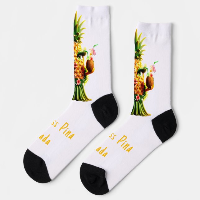 Princess Pina Colada - Ananas Imperium Socken (Linkes Detail)