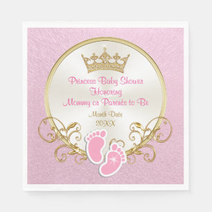 Princess Pink and Gold Baby Dusche Napkins Serviette