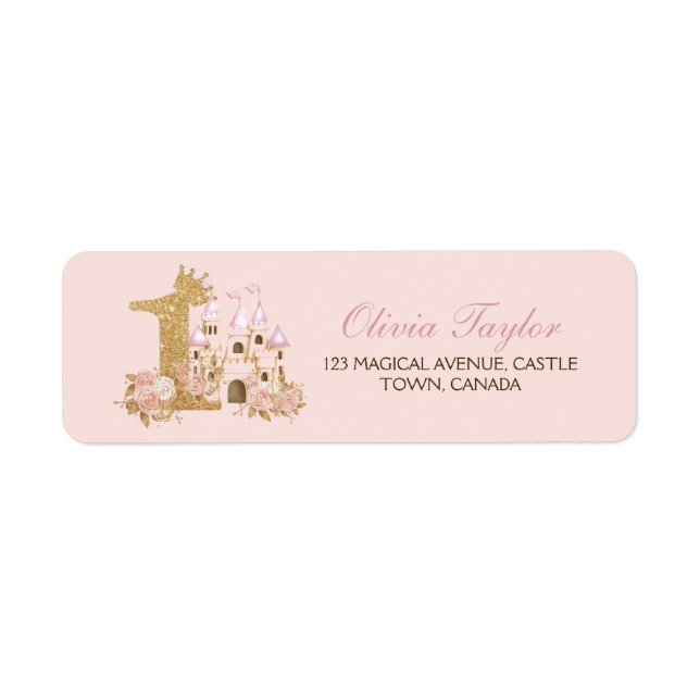Princess Pink and Gold Castle Rückgabe-Adresse Eti (Vorne)