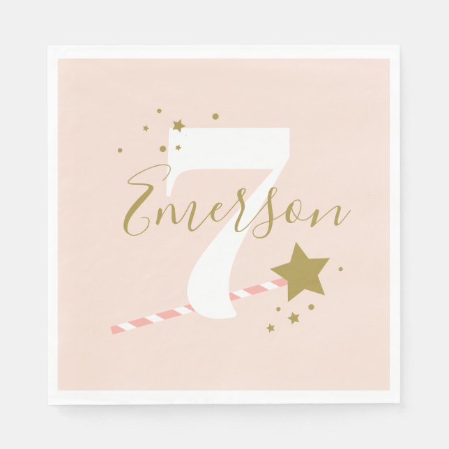 Princess Pink Birthday Party Serviette (Vorderseite)