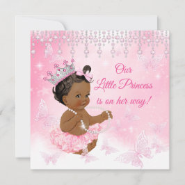 Princess Pink Butterfly Baby Dusche Ethnisch Einladung