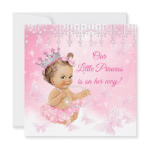Princess Pink Butterfly Babydusche brünett