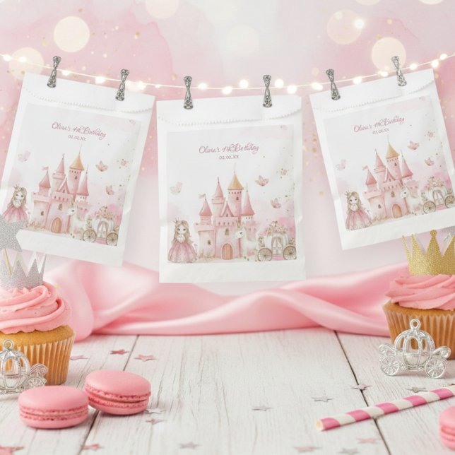 Princess Pink Castle Unicorn 4th Birthday Party  Geschenktütchen (Von Creator hochgeladen)