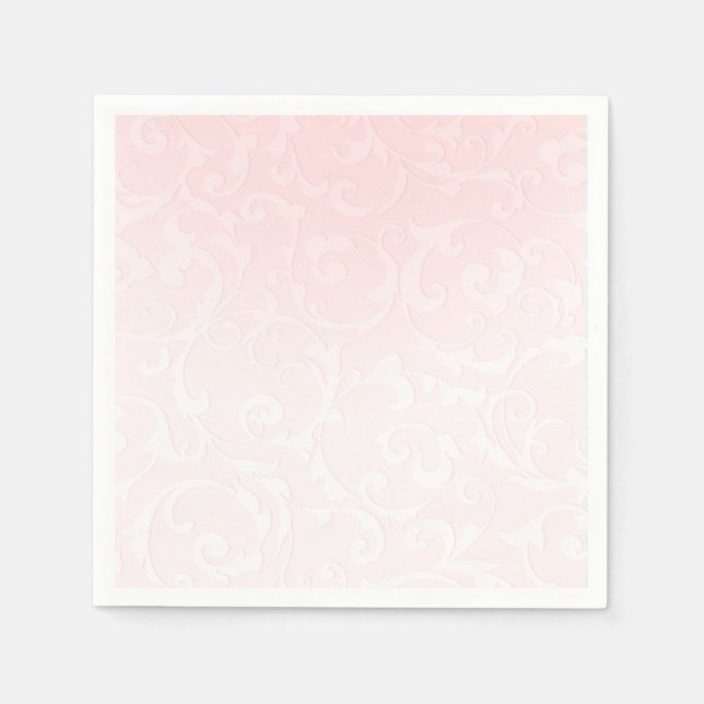 Princess Pink Damask Storybook Elegante Hochzeit Serviette (Vorderseite)