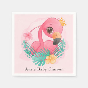Princess Pink Flamingo Pink Girl Babydusche Serviette