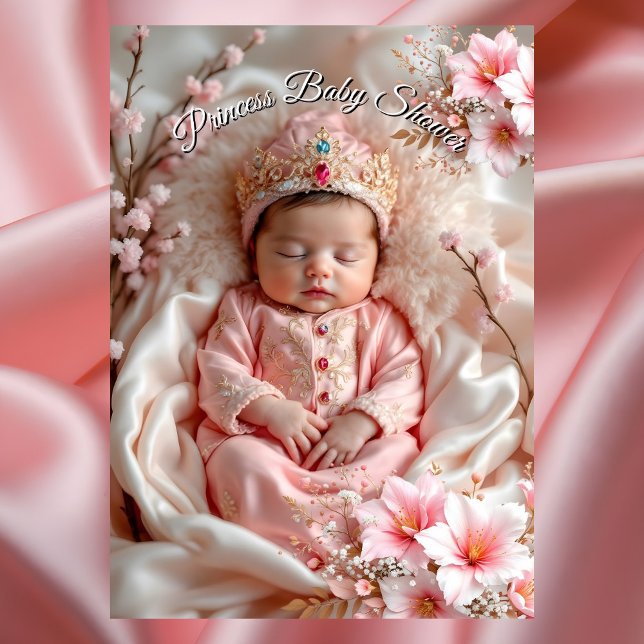 Princess Pink Girl Baby Dusche Blume Einladung (Von Creator hochgeladen)