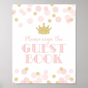 Princess Pink Gold Baby Showbuchsignatur Poster