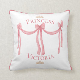Princess Pink Name Gold Crowns Satin Girly Kissen