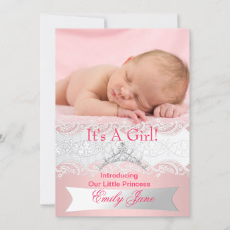 Princess Pink New Baby Girl Ankündigung Foto