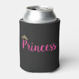 Princess Pink Script Schriftart Crown Dosenkühler