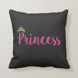 Princess Pink Script Schriftart Crown Kissen