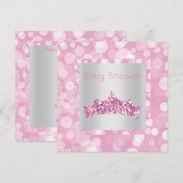 Princess Pink Silver Blase Babydusche Einladung