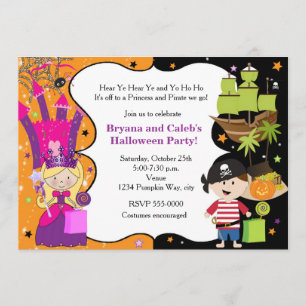 Princess Pirate Halloween Einladungen