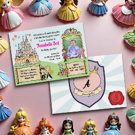 Princess & Prince Fairytale Burg Foto Geburtstag Einladung