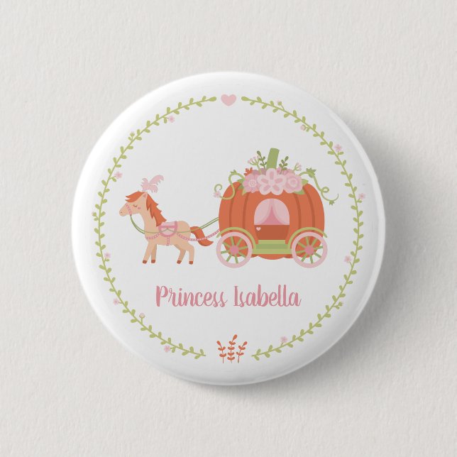 Princess Pumpkin Horriage Floral Wreath Button (Vorderseite)