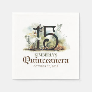 Princess Quinceanera Birthday Serviette