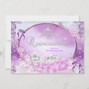 Princess Quinceanera Magische Lila Beförderung Einladung