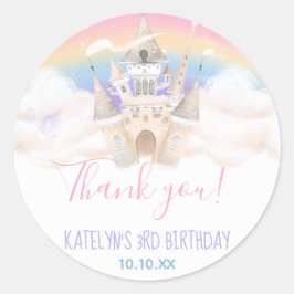 Princess Rainbow Round Sticker