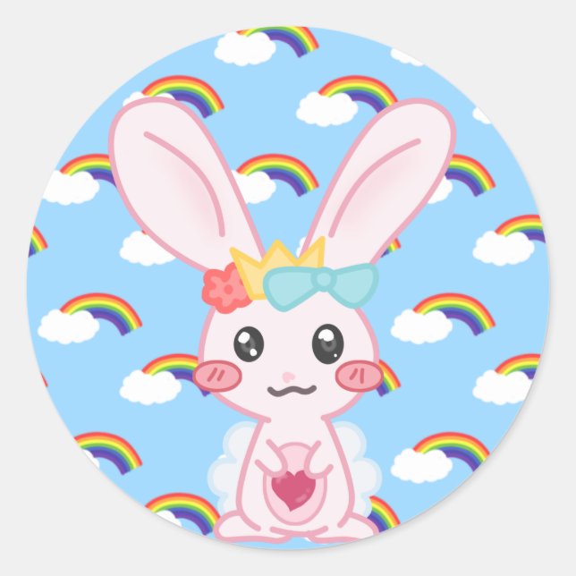 Princess Rainbow Runder Aufkleber (Vorderseite)