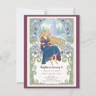 Princess Rapunzel Burgturm Geburtstag Postkarte