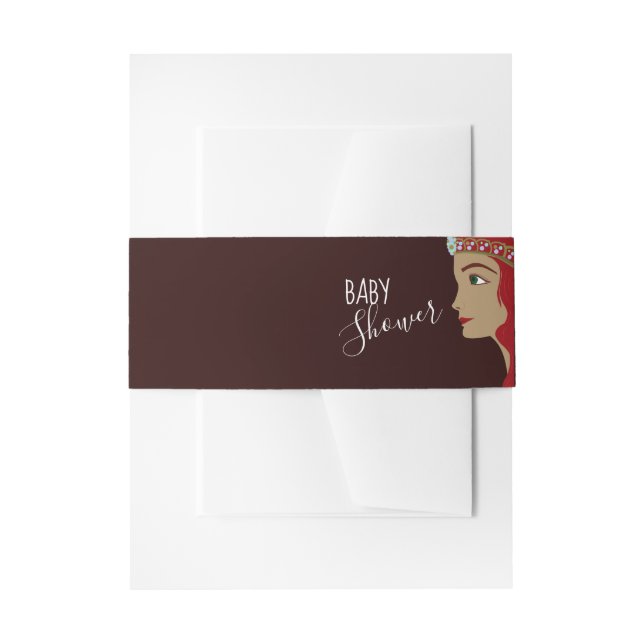 Princess Red Baby Dusche Einladungsbanderole (Vorderseite Beispiel)