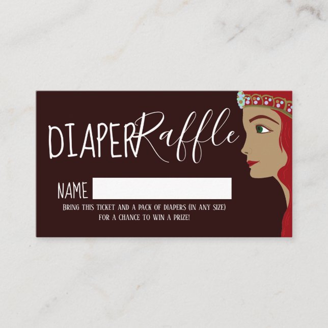 Princess Red Baby Showdiaper Raffle Ticket Begleitkarte (Vorderseite)