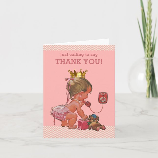 Princess Ringing, um Ihnen zu danken Baby Dusche Dankeskarte (Vorderseite)