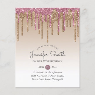 Princess ROSE PINK GOLD Tropfen Glitzer JEDEN GEBU