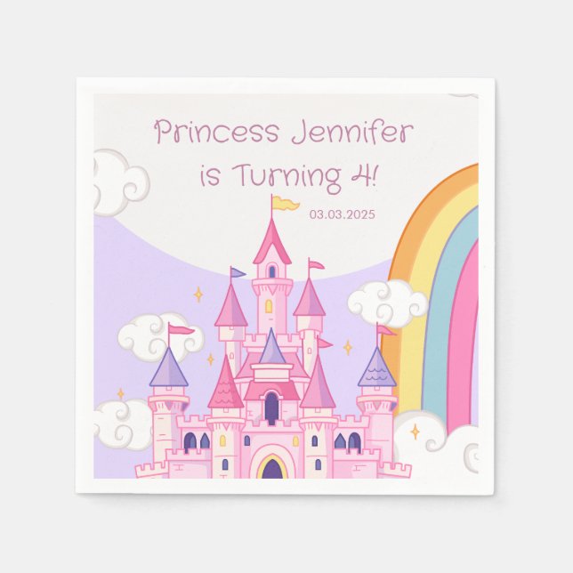 Princess Royal Castle Birthday Party Serviette (Vorderseite)
