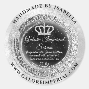 Princess Royal Diamond Crown Royal Black Silver Runder Aufkleber