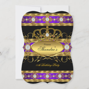 Princess Royal Lila Gold Diamond Queen Crown Einladung