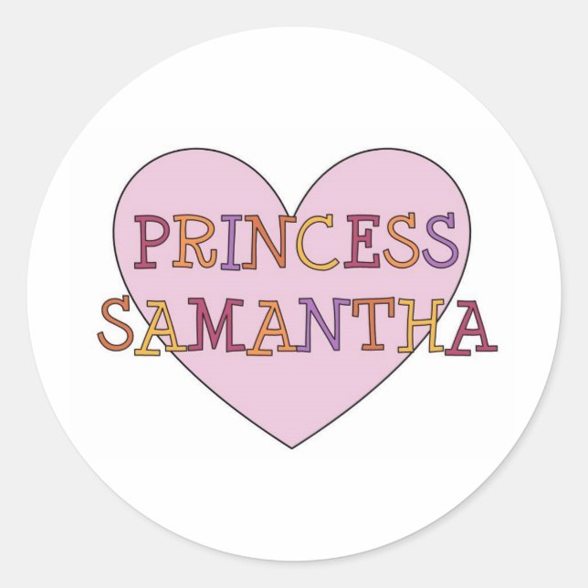 Princess Samantha Runder Aufkleber (Vorderseite)