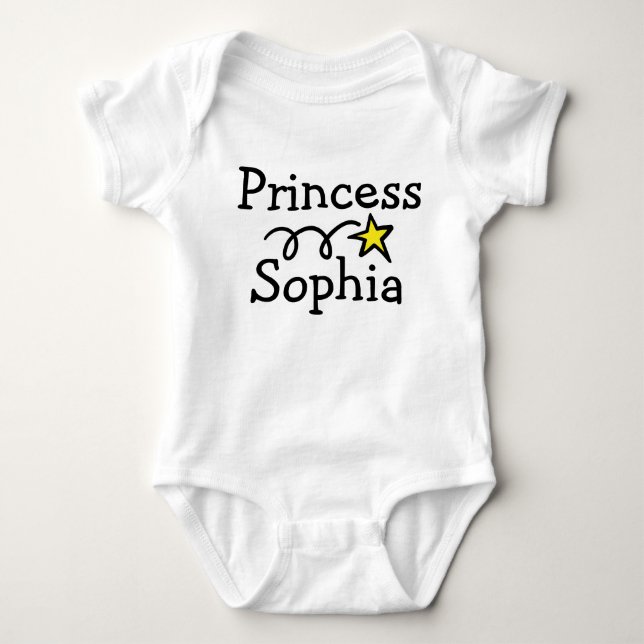 Princess Säugling Strampler mit Babynamen (Vorderseite)