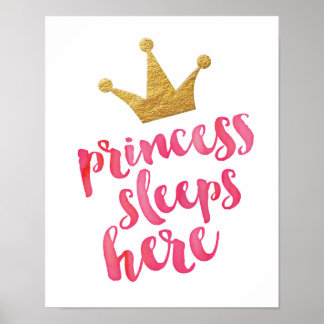 Princess schläft hier Kinder Plakatdruck Poster
