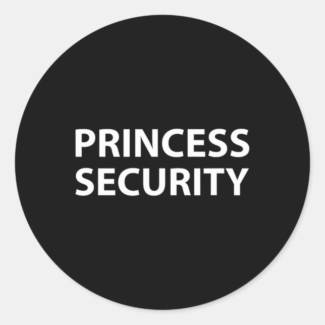 Princess Security Halloween Kostüm Vater Men Match Runder Aufkleber (Vorderseite)