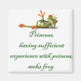 Princess Seeks Frog Square Magnet