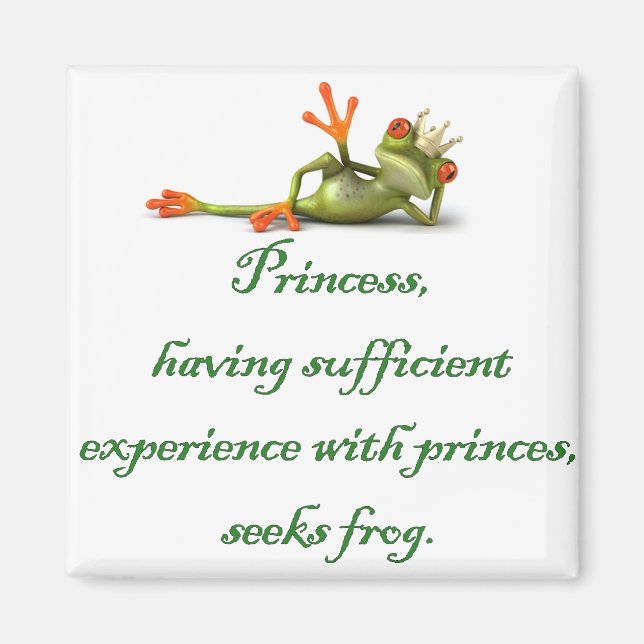 Princess Seeks Frog Square Magnet (Vorne)