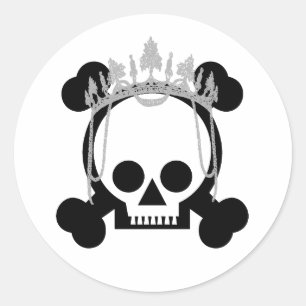 Princess Skulls Runder Aufkleber