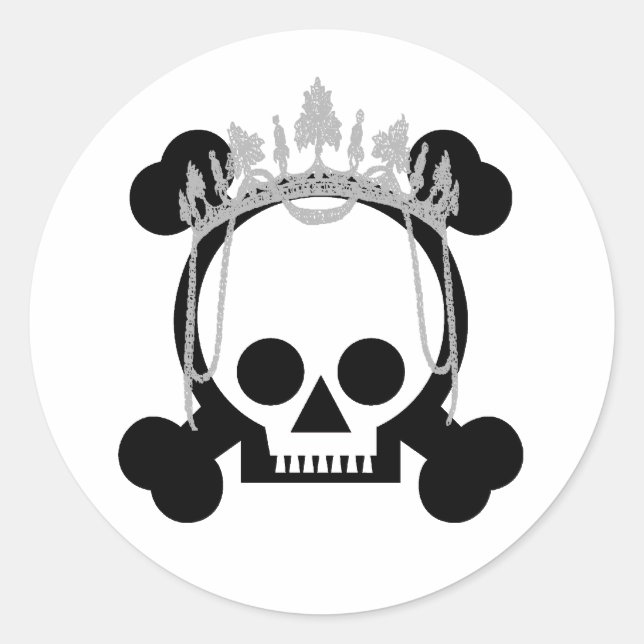 Princess Skulls Runder Aufkleber (Vorderseite)
