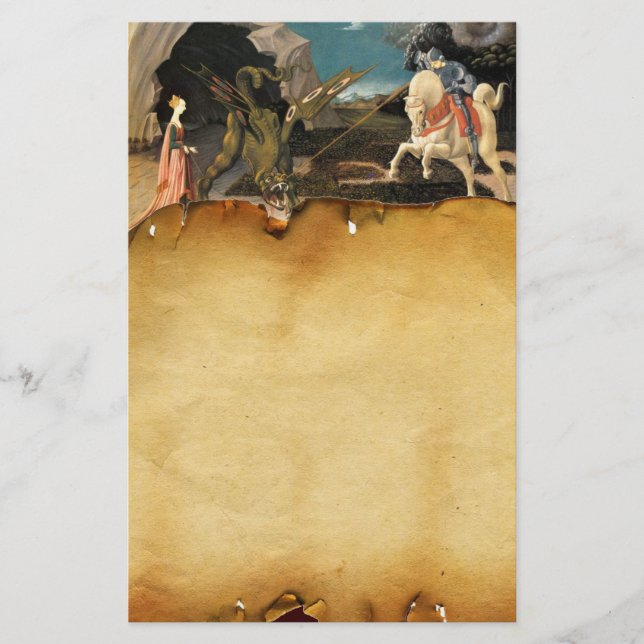 PRINCESS ST.GEORGE AND DRAGON, Brown Parchment Briefpapier (Vorderseite)