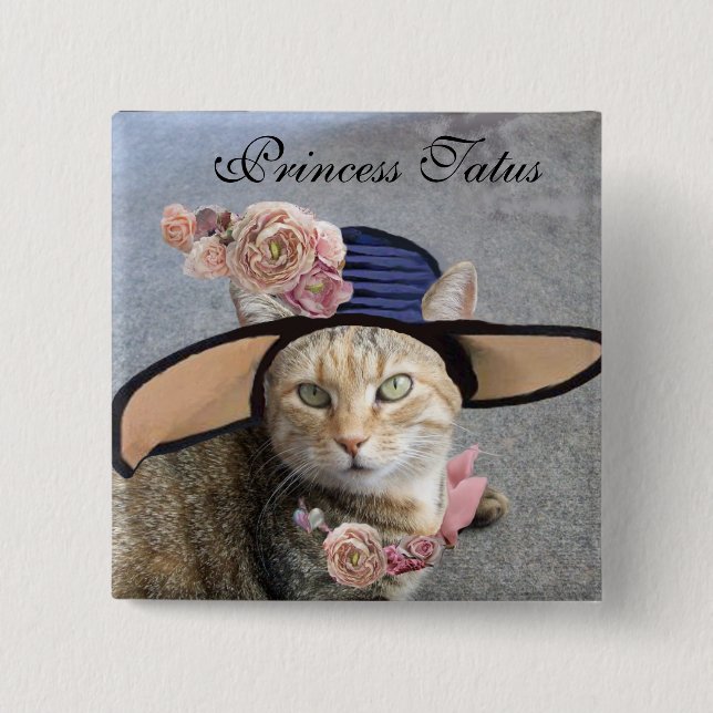 PRINCESS-STATUS/ELEGANTE KATZE,GROSSE DIVA-HAT UND BUTTON (Vorderseite)