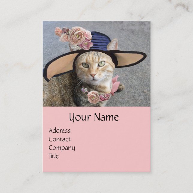 PRINCESS-STATUS/ELEGANTE KATZE,GROSSE DIVA-HAT UND VISITENKARTE (Vorderseite)